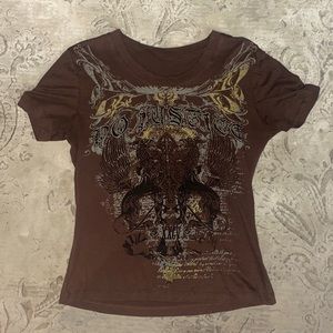 Brown graphic baby tee